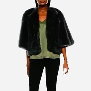 Banana Republic Black Faux Fur Capelet / Coat — S